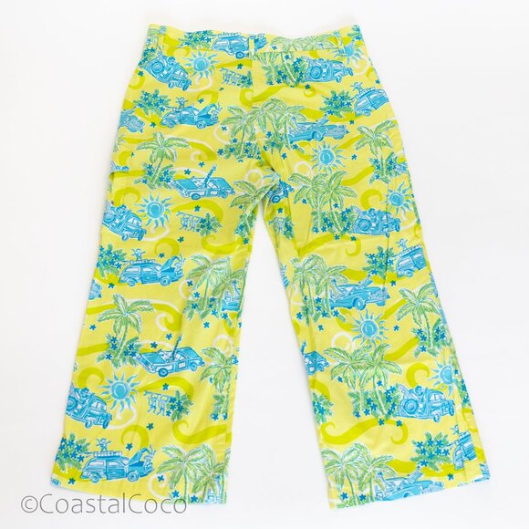 Lilly Pulitzer Cruisin Cargo Pants 6 Vintage Y2K Capri Tropical Beach Rare Print - Picture 2 of 13